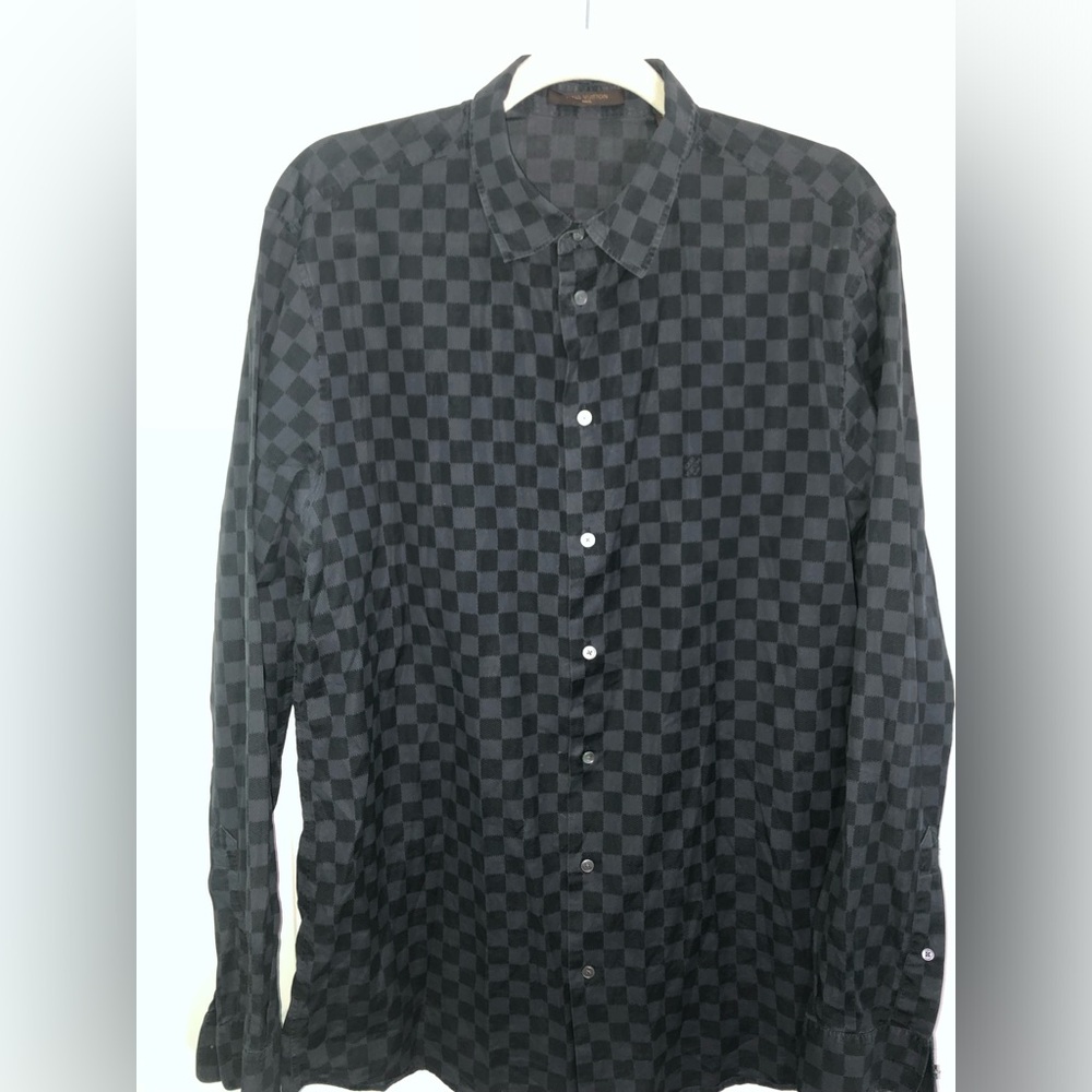 🔥🔥Louis Vuitton Damier Graphite Button Up Shirt XL